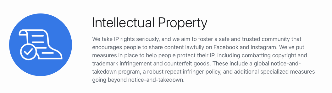 facebook report intellectual property